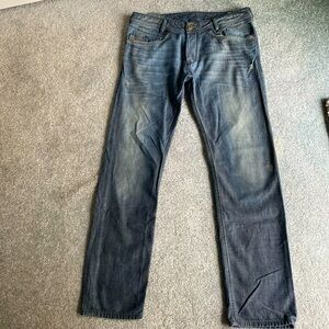 DIESEL IAKOP Wash 0807q Regular Slim TAPERED Jeans 32x32 Fits 36x32 lightweight